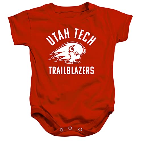 Utah Tech University Official One Color Logo Unisex Infant Snap Suit for Baby,Red, 6 Months