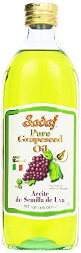 grape oil organic - Sadaf Grapeseed Oil - Grape seed Oil for cooking - Healthy cooking oil - High Smoking Point - Cast Iron Seasoning, Skincare, Haircare, and make essential oils - Product of Italy. 33.8 Fl oz (1 L)