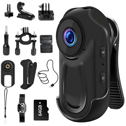 Orifesio 360° Mini Action Cam, 1080P Bodycam Körperkamera mit 64 GB Speicherkarte und 0,85-Zoll-Display,120° Weitwinkel POV Action Kamera, Helmkamera, Motorrad Kamera, für Reisen, Outdoor Orifesio 360° Mini Action Cam, 1080P Bodycam Körperkamera mit 64 GB Speicherkarte und 0,85-Zoll-Display,120° Weitwinkel POV Action Kamera, Helmkamera, Motorrad Kamera, für Reisen, Outdoor