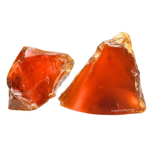 Image of Amazing Gemstone Amber Raw Crystals and Healing Stones, Natural Rocks for Tumbling - DIY Raw Stones and Crystals, 2 Pieces