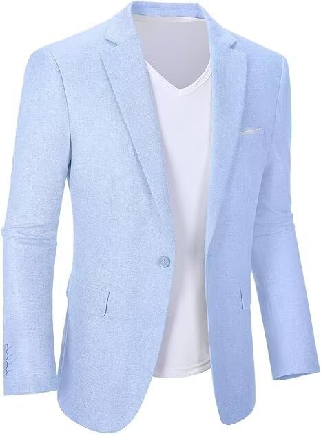 Wehilion Mens Casual Blazer Jacket Lightweight Sports Coat Suit Jacket for Summer Daily Business Wedding Party Travel2