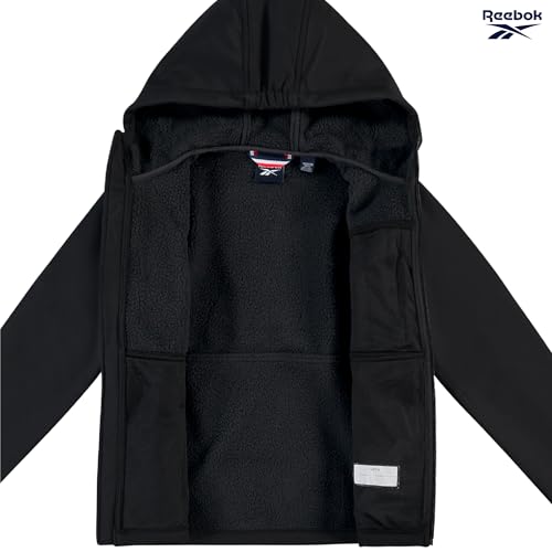Image of Reebok Boys Softshell Jacket, Sherpa Fleece Lined Hooded Windbreaker