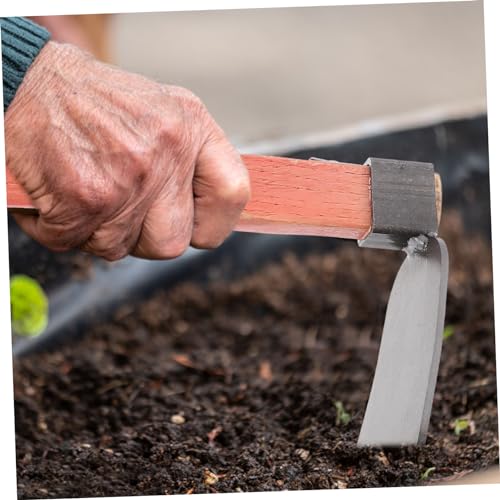 Azadón de mano con mango de madera para jardinería miniatura 4