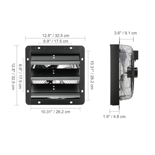 Miniatura 8 de Vevor Extractor De Persiana Con Controlador De Temperatura Y Humedad, Motor Ec, 820 Cfm, Ático De Montaje En Pared Ajustable De 10 Velocidades, Para Invernaderos, Garajes, Cobertizos, 26,2 X 26,2 Cm
