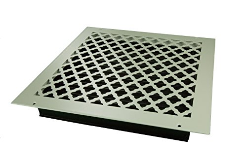 14 x 14 White (Paintable) Tuscan Ceiling and Wall Register with Damper (16