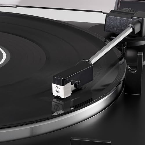Audio-Technica AT-LP60X-BK Fully Automatic Belt-Drive Stereo Turntable, Black, Hi-Fi, 2 Speed, Dust Cover, Anti-Resonance, Die-Cast Aluminum Platter - 5