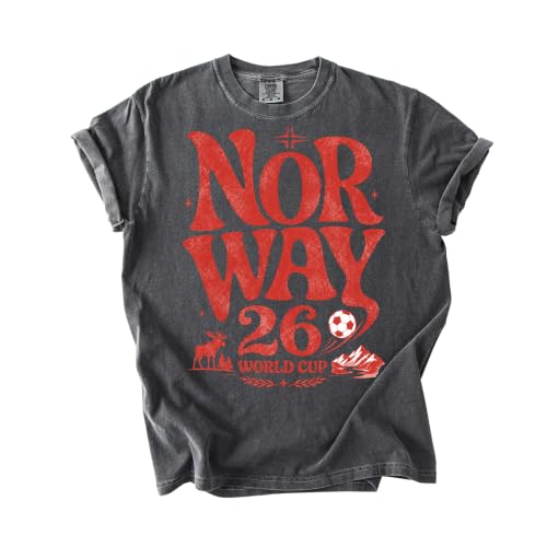 DAYLEA Norway World 2026 Cup Soccer Fan T-Shirt Retro Norwegian Football Supporter Graphic Tee Red