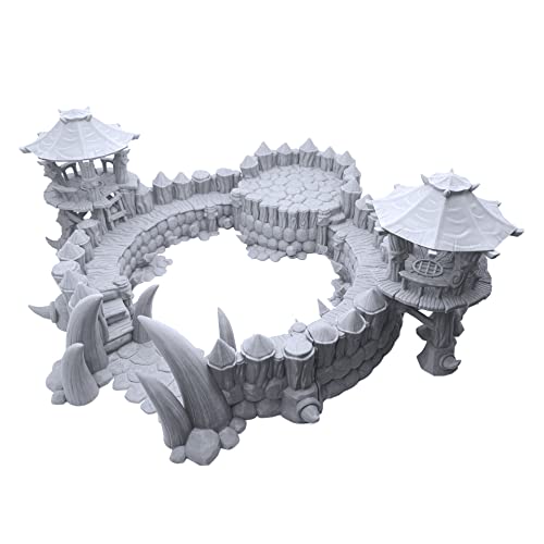 Orc Arena - Miniature Terrain Set - 28mm Scale Scenery - Tabletop Wargaming Minis - Dungeon Accessories - RPG Fantasy Dragon Game Models - Figures for Battle Grid Mats