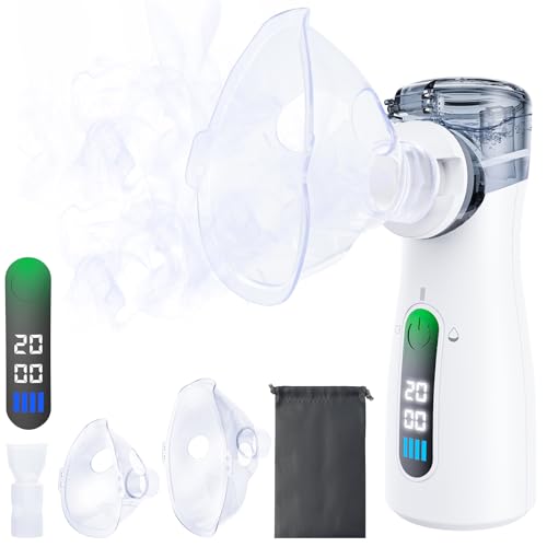 Portable Nebulizer for Travel - Silent Handheld Nebuliser,Dual Speed, USB Rechargeable for Adults & Kids Spacer OTC