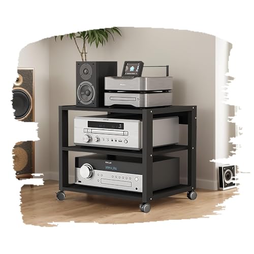 HiFiRac Étagère de rangement en bois robuste pour matériel audio/vidéo Design moderne Support multimédia pour home cinéma centre de divertissement Meuble robuste