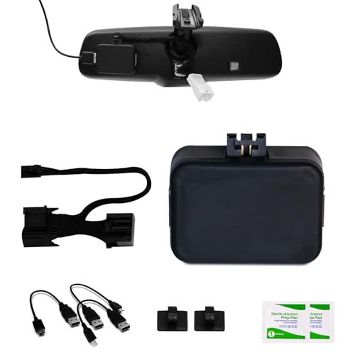 Adaptador de corriente para salpicadero Ford sin cables vistos con kit USB-C y mini USB