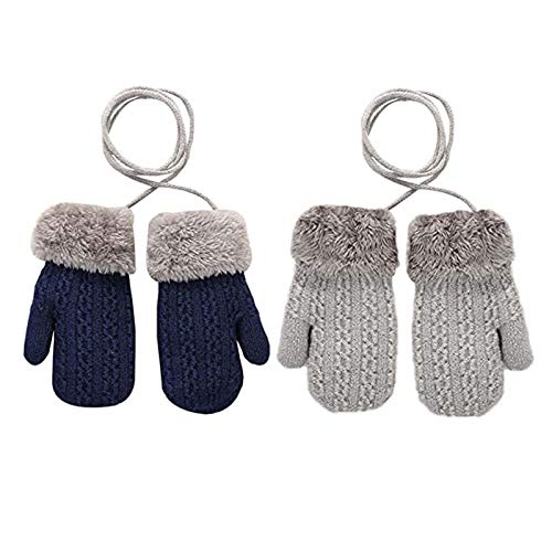 Winter Mitten Gloves for Baby Kids Toddler Infant Newborn, Cute Warm Lined Knit Thick Thermal Gloves for Boys Girls