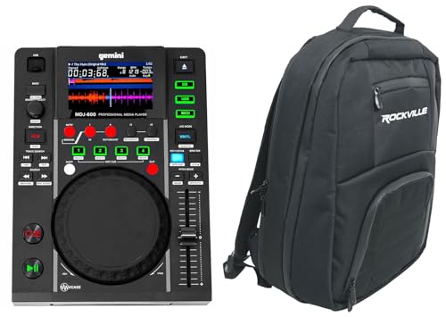 Audiosavings Bundle: (1) Gemini MDJ-600 Single Tabletop USB/CD Media Player DJ MIDI Controller w/4.3