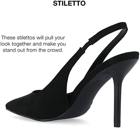 Journee Collection Womens Elenney Tru Comfort Foam Wide Width Mid Heel Pointed Toe Pumps Black 12 Wide Womens US | Image 2