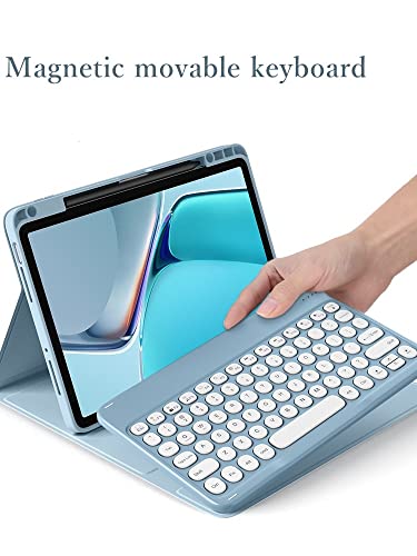 KMXDD Keyboard Case Mouse for iPad 9th 8th 7th Generation 10.2 inch, iPad Pro 10.5 /iPad Air 3rd Gen Case with Cute Round Key Detachable Color Keyboard Cover and Mouse (Yellow)
