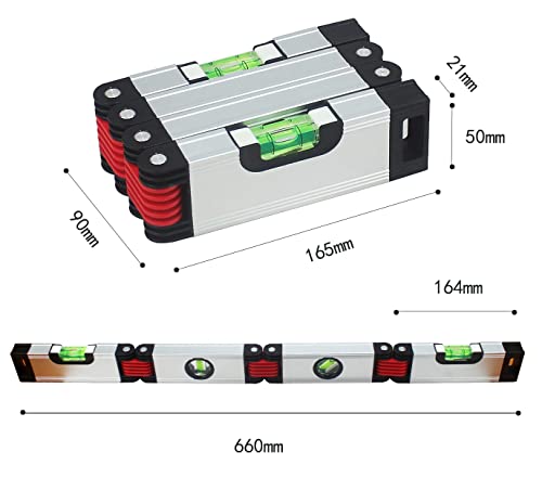 Flexible Magnetic Bubble Level 66 cm, 4 Bottles: Horizontal, Vertical, Oblique - Image 4