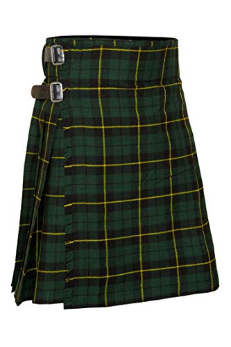 Allsafe Traders Men's 8 Yard Scottish Tartan Kilt, Highland Wedding Kilt (Wallace Hunting, 36 inch Belly Button)