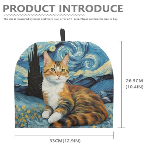 Image of Large Tea Cozy for Teapot Starry Night Cat Print Extra Thick Tea Pot Cover Home Kitchen Decoration Insulated Teapot Cozy Dust Kitchen Accessories for Home Daily