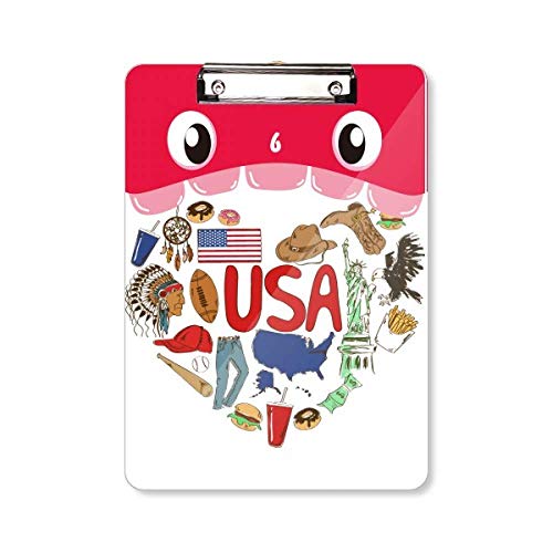 Porte-bloc drapeau américain cœur A4 idée cadeau utile et originale
