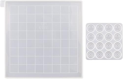 Miniatura 1 de 2 moldes de silicona de ajedrez para gomitas, kit de moldes de fundición de silicona para bricolaje, moldes de mano de ajedrez de cera de cristal,