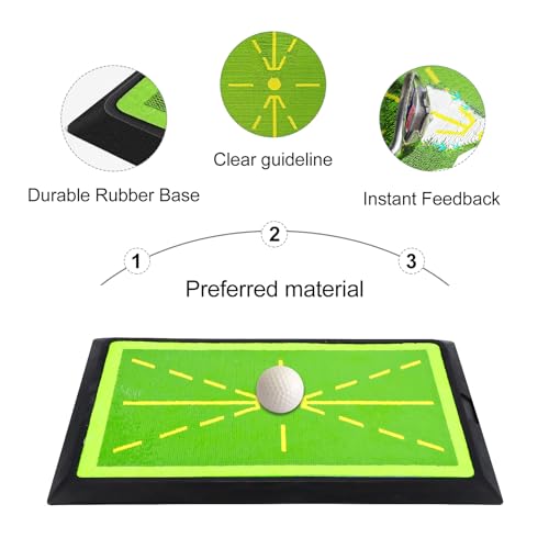 Golf Training Mat, 12 * 17 IN Golf Practice Mat Improve Your Swing with Instant Feedback, Anti-Slip Base Durable Impact Velvet, Trainer Aid for Beginners & Advanced Players. - Image 5