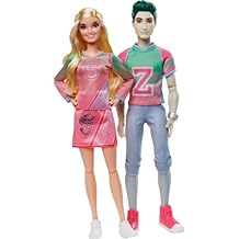 Mattel Disney Zombies 2-Pack, Addison Cheerleader and Zed Football Player Dolls 12-in,11 Bendable Joints, Great Gift for ages 5+