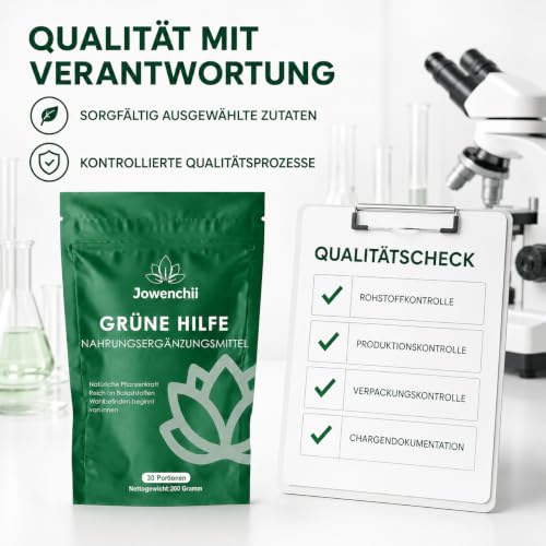 Grüne Entgiftungspulver, Grünes Superfood-Pulver Helfer – pflanzliche Mischung mit Matcha, Gerstengras, Spirulina & Wildheidelbeere… – Ansicht 4