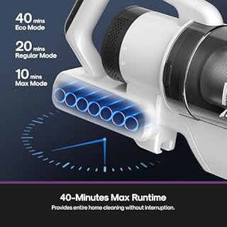 Eureka Cordless Vacuum Cleaner, Anti-Tangle Brushroll, Rechargeable Stick Vacuum, Lightweight for Carpet, Hard Floor, Pet Hair, White NEC280WH