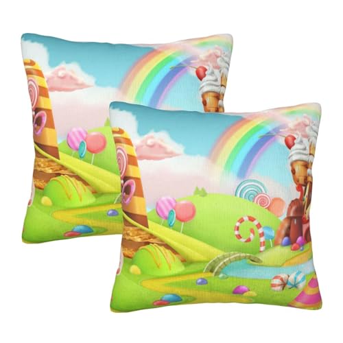 Taies d'oreiller carrées Candy Land protège-oreiller lit x2 - 2