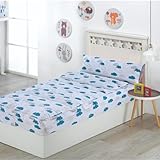 DHESTIA HOME - Saco Nórdico con Cremallera para Cama 90 Infantil y Cama 105 Nubes Agua Color Único Talla Cama 90