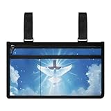ZOUTAIRONG Sky Cross Wheelchair Side Bag, Wheelchair Armrest Pouch Accessories with Cup Holder, Storage Bag for Walker, Rollator, Electric Scooter Wheelchairs, Ideal Gift for Father's Day