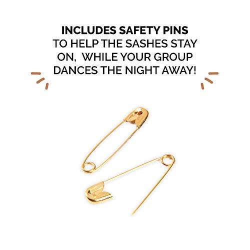 Pop Fizz Designs Bachelorette Sash Set (18 Pcs) 1 White Bride To Be Sash + 1 Maid Of Honor Sash + 17 Bachelorette Sashes For The Bride Tribe - Amazing Bachelorette Party Favors #TOP3