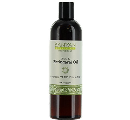 Banyan Botanicals Bhringaraj Oil – Organic Herbal Oil ­­to Support Healthy, Natural Hair – With Eclipta Alba (Bhringaraj) for Hair Growth and a Healthy Scalp – 12oz – Non GMO Sustainably Sourced Vegan