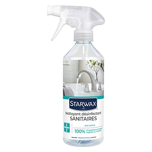 STARWAX Nettoyant Désinfectant pour Sanitaires - 500ml - Nettoie et Désinfecte la Salle de Bains et les WC - Anti-Calcaire - Multi-Surfaces