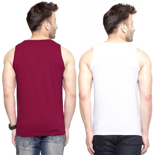 Image of hotfits Men's Quick Dry Workout Tank Top Gym Muscle Tee Fitness Bodybuilding Sleeveless T Shirt, Gym Vest- Pack of 2