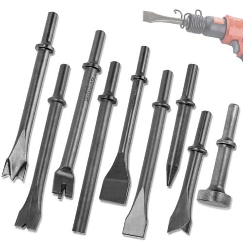 Air Hammer Bits Set - 9pcs Pneumatic Air Hammer Chisel Bits