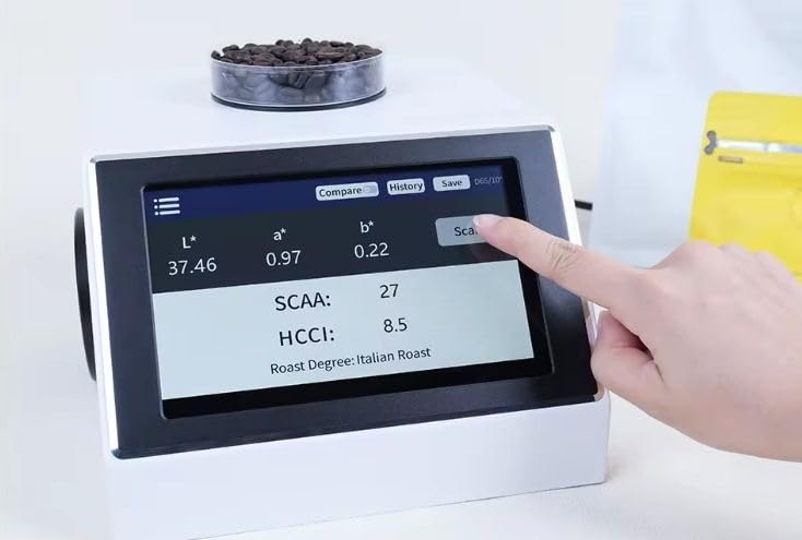 Coffee Roast Color Analyzer Ultra-Large Aperture Coffee Colorimeter with Standard Cuvette 50mm Aperture Color Space CIE LAB for Measuring Coffee Beans, Ground Coffee, and Coffee Liquid