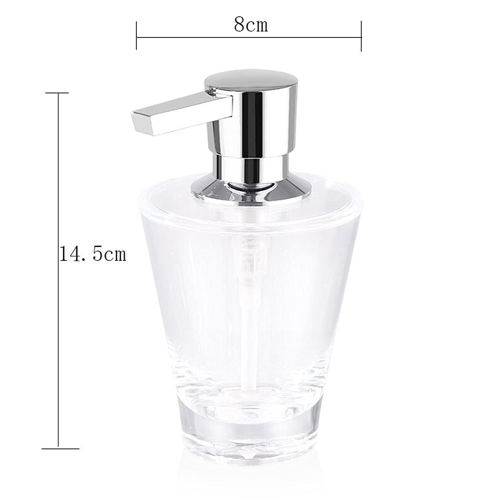 NEBE Dispenser Sapone Bagno Dispenser Sapone Cucina 200 Ml Acrilico Pressatura Bottiglia Trasparente Sapone Creativo Sapone Idraulico Sabot Bina Dosatore Detersivo Lavatrice(Purple)