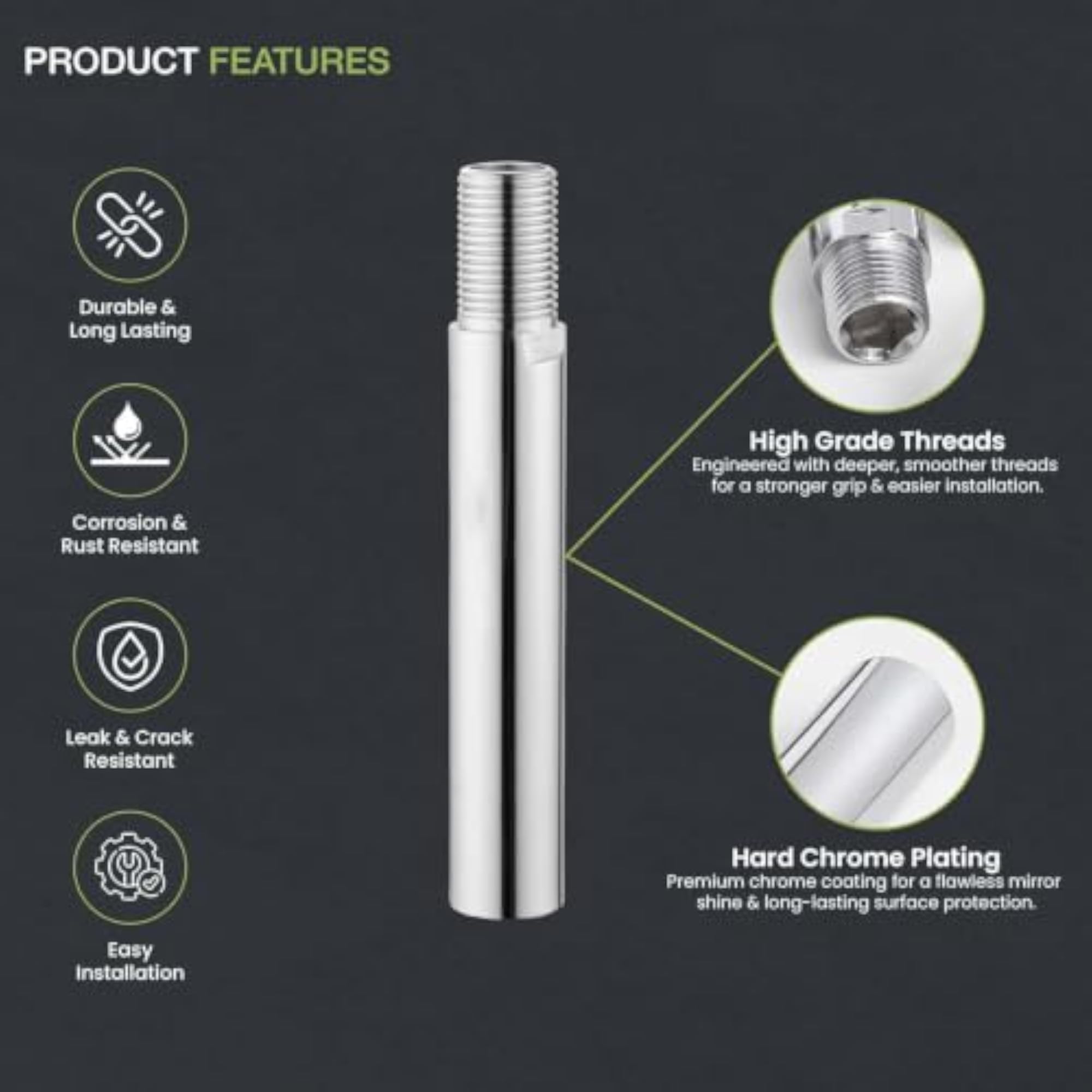 ESEKSAFAR Stainless Steel Extension Nipple