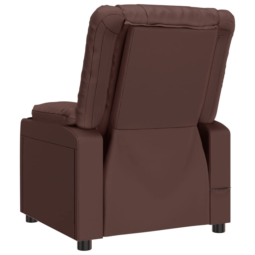 Fauteuil relax électrique marron en cuir synthétique 78,5 x 95,5 x 100 cm avec moteur électrique, 3 positions allongées, télécommande, pour salon, chambre à coucher, confortable et