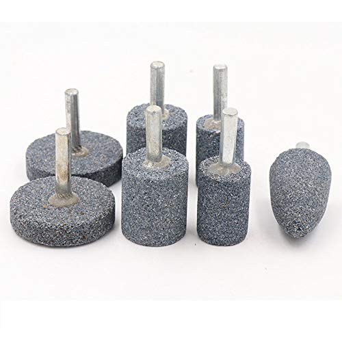 1 Stück 6 mm Schaft Schleifstein montiert zylindrisch für Dremel-Drehwerkzeuge Schleifen Radkopf Polieren Metall Holzwerkzeug, grau, 16 mm Zylinder Cover
