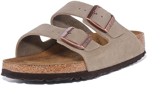 Birkenstock Para Mujer. 951303 Sandalias De Piel Arizona Taupe (39), Plano, Ninguno, Casual - 7
