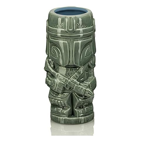 Geeki Tikis Star Wars: The Mandalorian Mando Din Djarin Bounty Hunter Tiki Mug | Official Star Wars: The Mandalorian Collectible Tiki Style Ceramic Cup | Holds 20 Ounces Cover