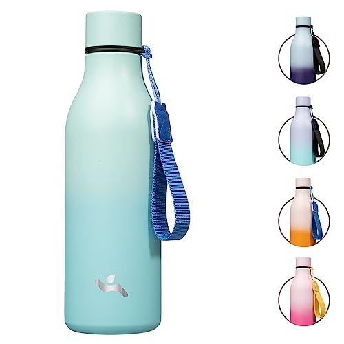 Image of Konokyo Insulated Water Bottle with Strap,18 oz Double Wall Stainless Steel Vacuum Bottles Metal Water Flask,Mint