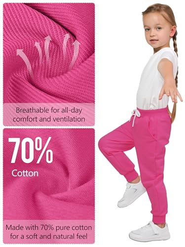 Resinta 4 Pack Girls' and Toddler Sweatpants Kids Active Jogger Pants Girls Casual Pull On Pants with Drawstring Pockets - Image 6