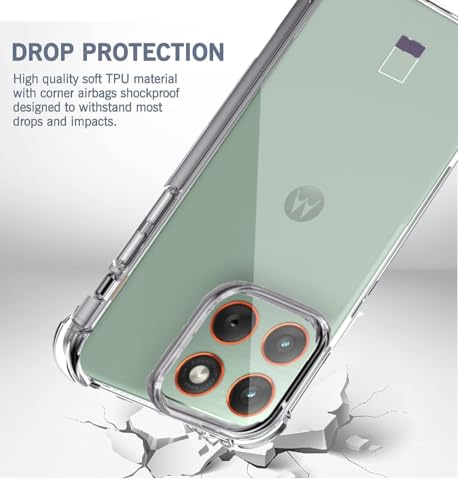 Image of Lustree Compatible with Moto Edge 70 Back Cover | Shockproof Slim Protective Case | Anti-Slip Grip | Camera Lens Protection | Flexible TPU | Scratch-Resistant Phone Cover Compatible with Moto Edge 70