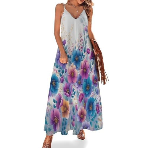 Robe de mariée ou fête d'été romantique aux fleurs aquarelles