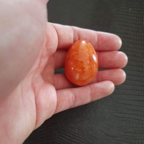Yoni Egg Calcita Laranja Pedra Natural Energia Pompoarismo