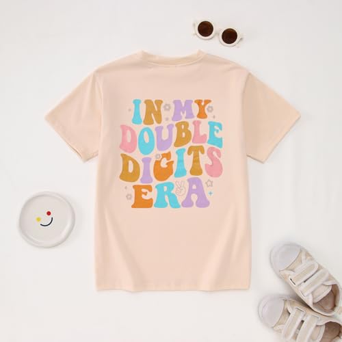 Image of IZYJOY in My Double Digits Era Shirts Girls 10th Birthday T-Shirts 10 Years Old Birthday Party Short Sleeve Summer Tee Tops