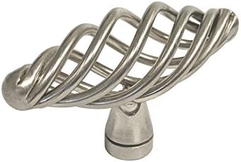 10 Satin Nickel or Brushed Nickel Birdcage Kitchen Cabinet Knob Knobs 60mm (Approx 2 3/8)